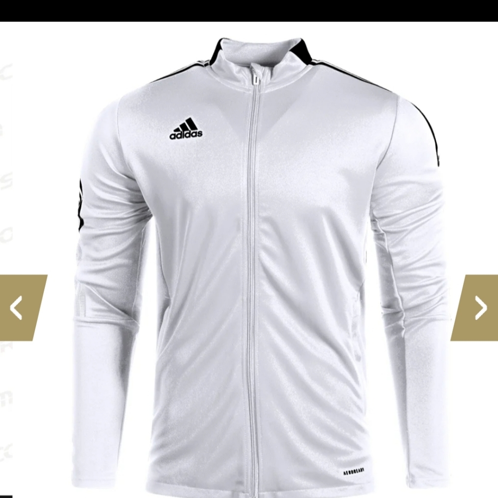 Mens Adidas large tracksuit white and black